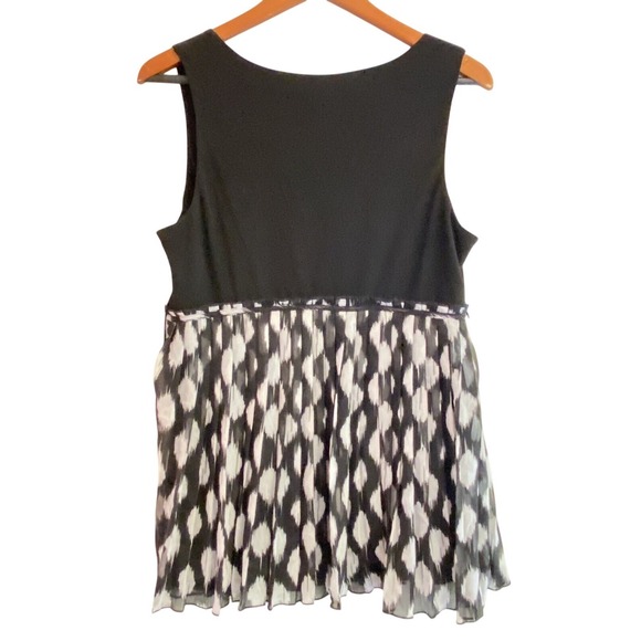 AB Studio Women's Top Size L Sleeveless Black & White Blouse Shirt - Picture 5 of 8